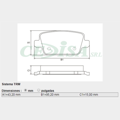 PASTILLA DE FRENO TRAS FORD S-MAX 06/... /MONDEO 07/...  /KUGA  08/...