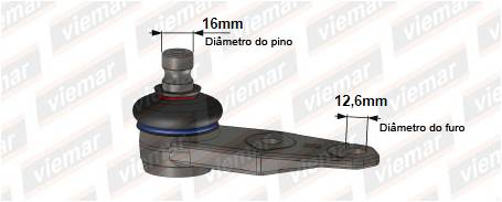 ROTULA DE SUSPENSION - CHEVROLET CLASSIC INFERIOR PERNO LARGO - PRISMA 06/... (GM94740331)