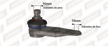ROTULA DE SUSPENSION - RENAULT 19/TWINGO/CLIO/KANGOO/EXP AG. 10 MM.