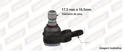 ROTULA DE SUSPENSION - FORD ECOSPORT  03/012  - FIESTA 02/14 -  KA 08/13 - Ø PERNO = 17,5X16,5MM