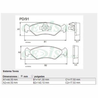 PASTILLA DE FRENO FORD FIESTA (1.0)/ KA 09/... (1.0-1.3)