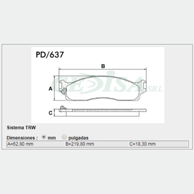 PASTILLA DE FRENO DEL DODGE-CHRYSLER/RAM 2500/3500 03/...
