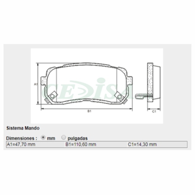 PASTILLA DE FRENO TRAS HYUNDAI IX55 09/... /VERACRUZ  07/... /KIA CARNIBAL III/SEDONA  06/...