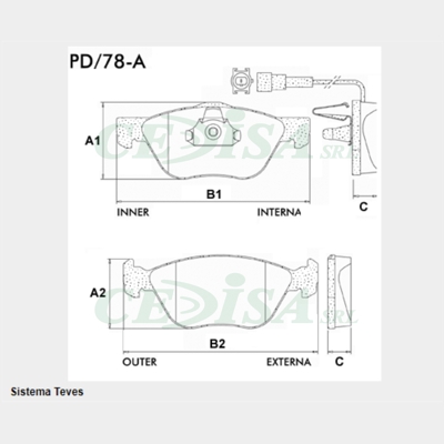 PASTILLA DE FRENO ALFA ROMEO 145/146/147/FIAT MAREA/IDEA ADVENTURE