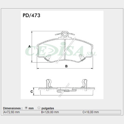 PASTILLA DE FRENO HYUNDAI H-100/200 95/...