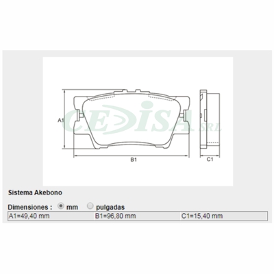 PASTILLA DE FRENO TRAS TOYOTA CAMRY (2.4)/RAV4 06/... (2.4)/COROLLA CROSS