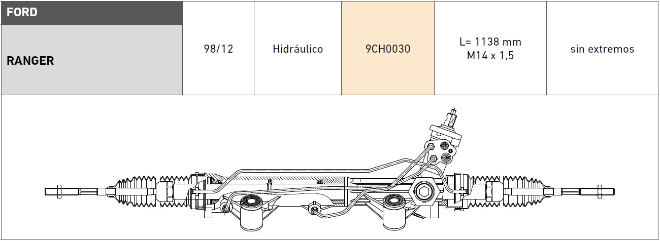CAJA DE DIRECCION HIDRAULICA FORD RANGER 2005/2011