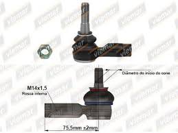 EXTREMO DE DIRECCION DER/IZQ CHEVROLET S-10 17/... /TRAILBLAZER (L=75,5MM-M14X1,5)