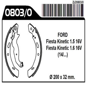 JGO. DE ZAPATASFORD FIESTA KINETIC 1.5 16V, 1.6 16V (14/.) 200MM