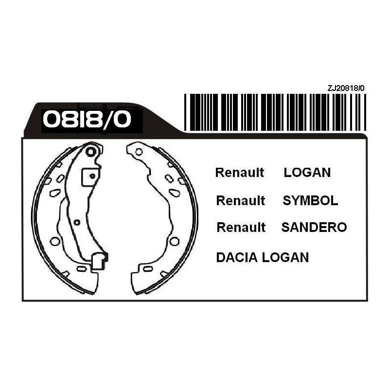 JGO. ZAPATAS RENAULT LOGAN/ SANDERO - SYMBOL  203X39 MM.