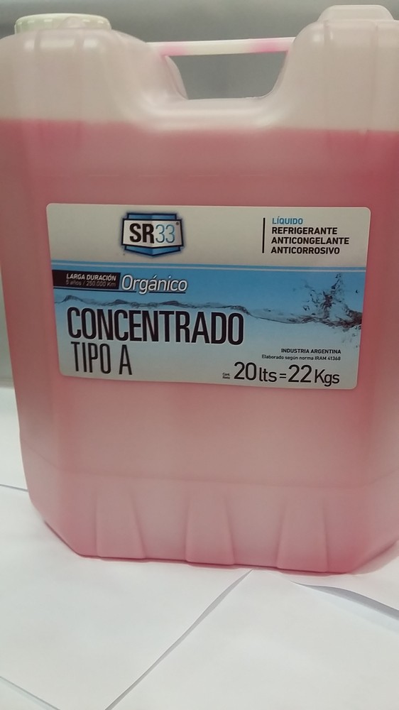 LIQUIDO ANTICONGELANTE ORGANICO ( ROJO ) ENVASE 20 LITROS (CONCENTRADO)