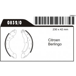 JGO. DE ZAPATAS CITROEN BERLINGO/PICASSO 1.6/1.8/2.0 TRAS. 230 X 42 MM.