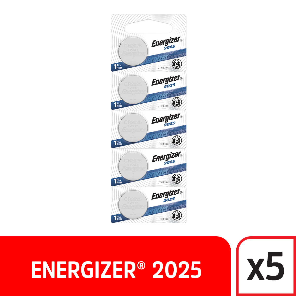 PILAS ENERGIZER -  CR2025 X5. PILAS BOTON, ALARMAS LITHIUM COIN