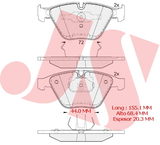 PASTILLA DE FRENO DEL BMW SERIE 3 (Ø ARAÑA 44MM)