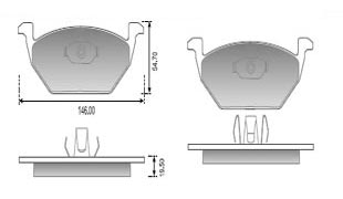 PASTILLA DE FRENO DEL AUDI/SEAT/VW BORA/ GOLF/ UP/ FOX / CROSS FOX / SURAN / POLO / VIRTUS / GOL TREND / UP