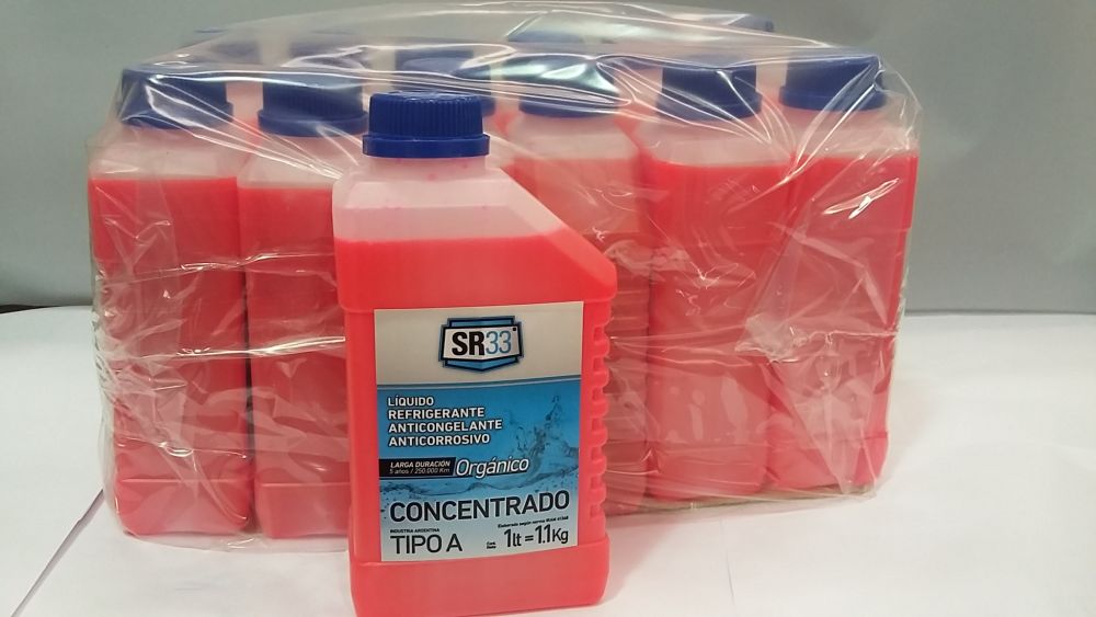LIQUIDO ANTICONGELANTE (ORGANICO) SR33 1 LITRO (ROJO)  x 12