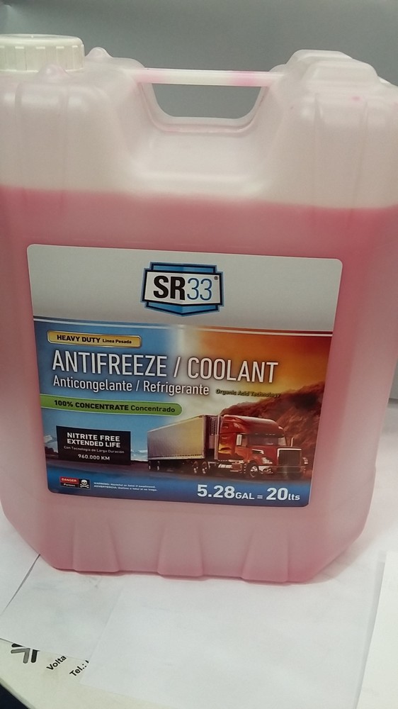 LIQUIDO ANTICONGELANTE ORGANICO HD 20 LTS. LISTO PARA USAR AL 50%  (ROJO)