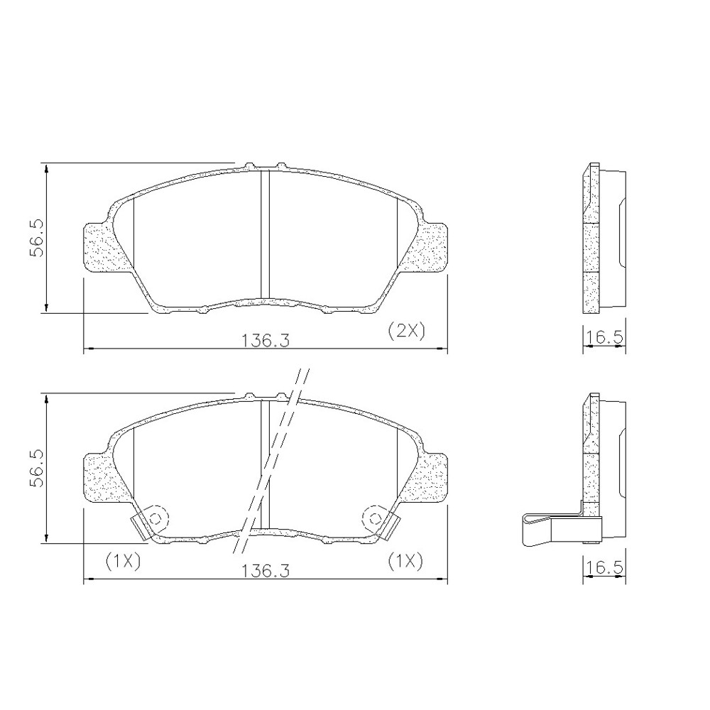 PASTILLA DE FRENO DEL  HONDA CIVIC 15/... (1.5) /CIVIC (1.5)/VTEC 16/... /FIT 17/...