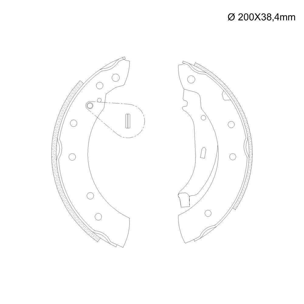 JGO. ZAPATAS  FIAT GRAND SIENA - FIAT PALIO 2012/..- FIAT CRONOS 203MM  ANCHO -38