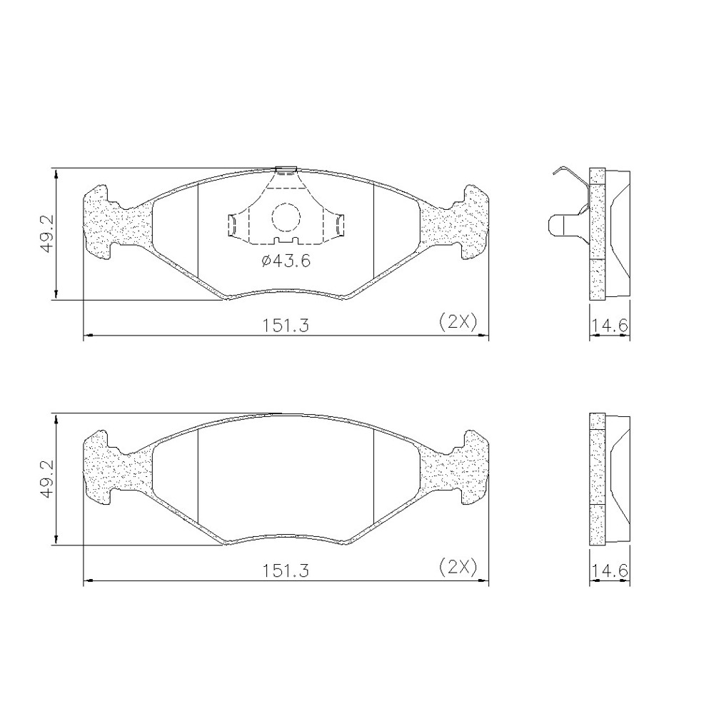 PASTILLA DE FRENO VOLKSWAGEN GOL COUNTRY (C/DISCO VENTILADO)