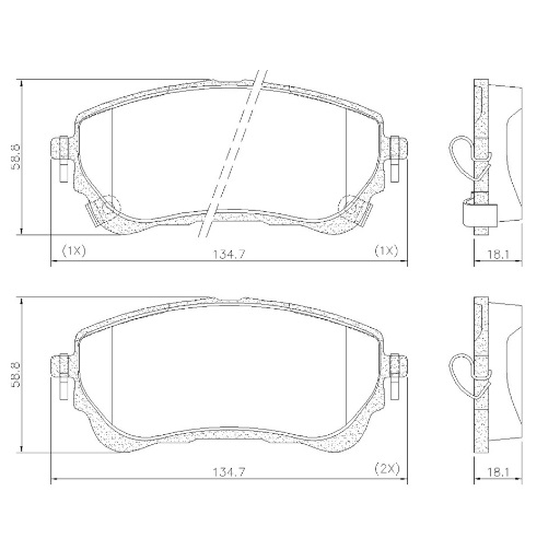 PASTILLA DE FRENO - TOYOTA COROLLA/CORROLLA CROS 1.8 -2.0 16V CVT 20/...) DELANTERA