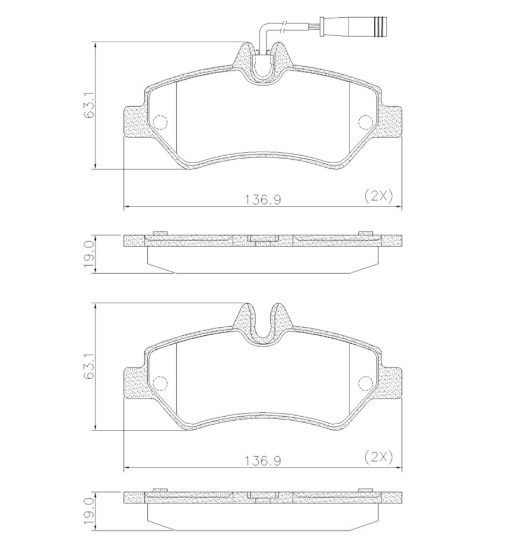 PASTILLA DE FRENO TRAS MERCEDES BENZ SPRINTER 415 12/...(CON SENSOR)
