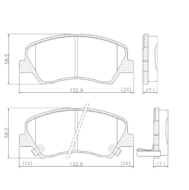PASTILLA DE FRENO DEL HYUNDAI ACCENT 12/16 /ACCENT IV 10/... (PLACA ANTI RUIDO )