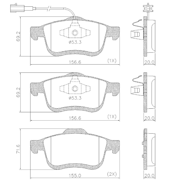 PASTILLA DE FRENO DEL FIAT DOBLO II 10/...