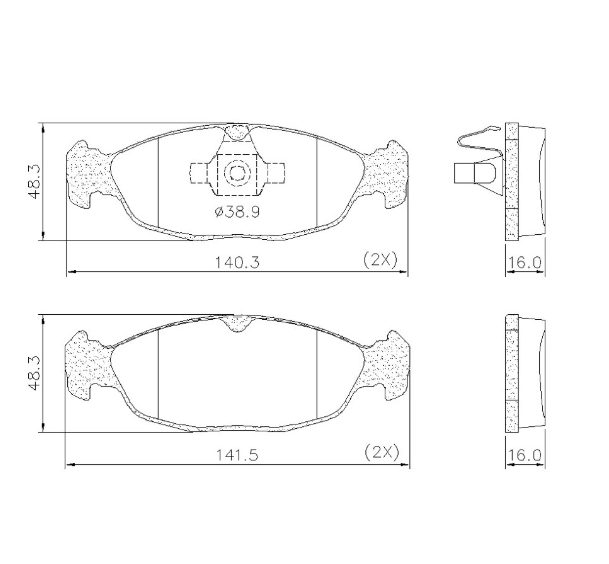 PASTILLA DE FRENO DEL CHEVROLET AGILE/CORSA (SISTEMA ATE)