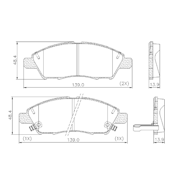 PASTILLA DE FRENO DEL NISSAN MARCH 14/... (1.6)/VERSA 14... (1.6)