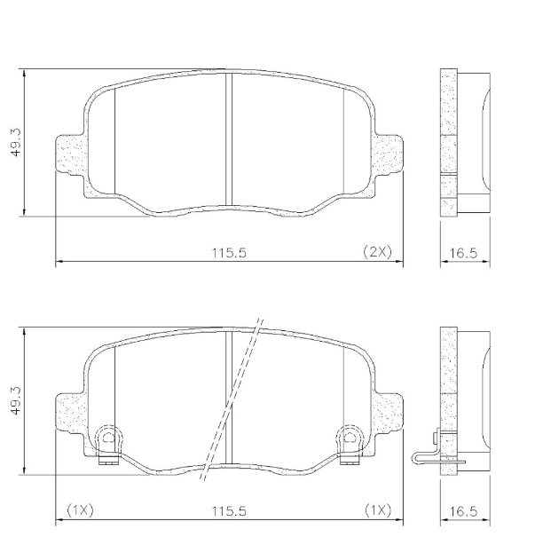 PASTILLA DE FRENO TRAS FIAT 500/JEEP COMPASS/RENEGADE 15/. (1.8-2.0)/COMMANDER (2.0 TD)