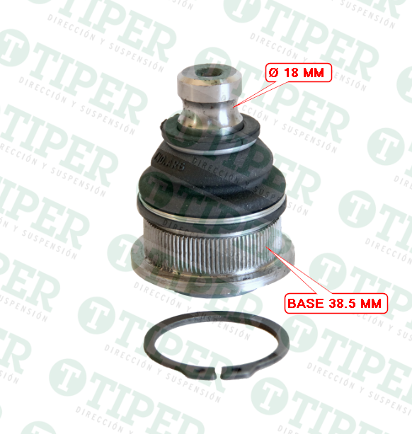 ROTULA DE SUSPENSION INFERIOR RENAULT MEGANE II/LOGAN/ SANDERO/CAPTUR 16/... KANGOO 2018/... BASE 38.5 MM