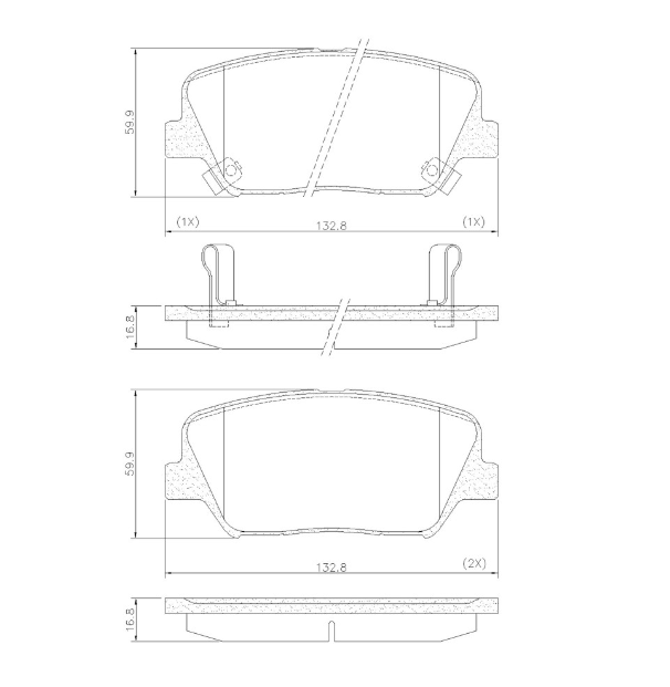 PASTILLA DE FRENO KIA SORENTO 11/... (D 16,8)