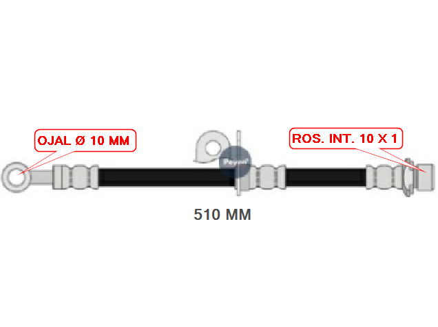 FLEXIBLE DE FRENO DELANTERO TOYOTA ETIOS - HILUX 2015/... LARGO 510