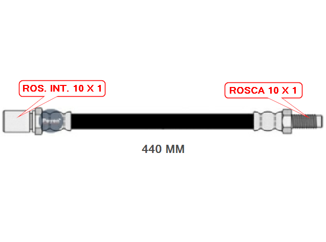 FLEXIBLE DE FRENO DELANTERO TOYOTA HILUX  2005/  - HILUX  2000/ TRASERO. (PEYEN 17046)