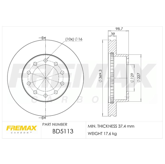 DISCO DE FRENO DEL FORD F.100 (4X4) /F.250 05/08 (VENTILADO-4X4)