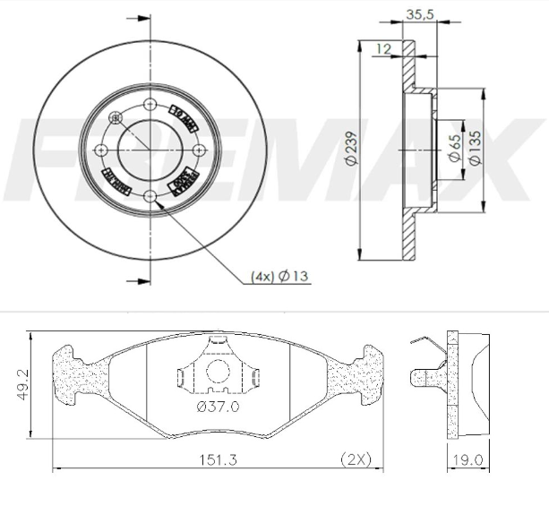 KIT  DISCO -PASTILLA DE FRENO -  VW GOL  (BD 3300 (X2) -  PD/23)
