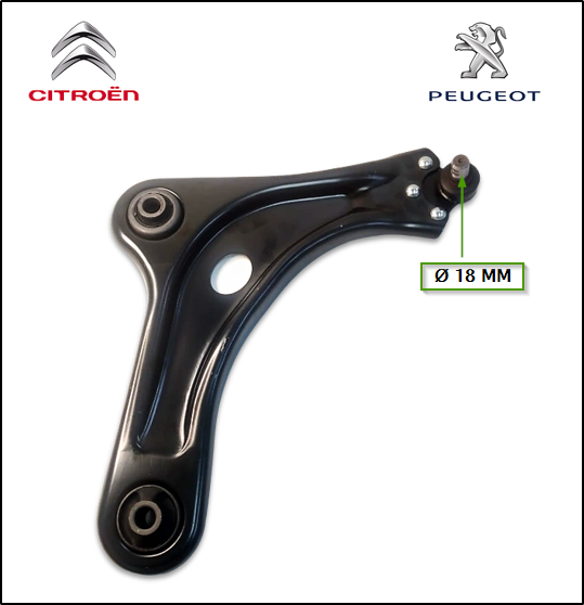 PARRILLA DE SUSPENSION INF. DERECHA CITROEN C3 - CACTUS 13/... - DS3 09/... - PEUGEOT 208 13/... (CON ROTULA)