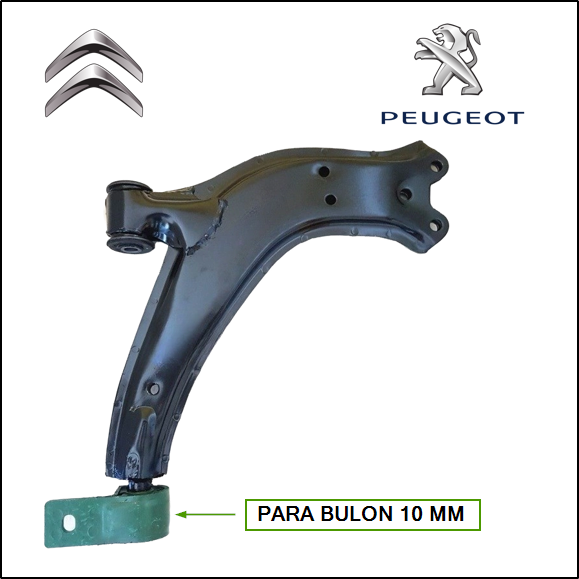 PARRILLA DE SUSPENSION DER CITROEN ZX/PICASSO/BERLINGO/PEUGEOT PARTNER (CHAPA CON BUJE-P/BULON 10MM-S/ROTULA)