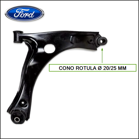 PARRILLA DE SUSPENSION INFERIOR DEL/DER FORD TRANSIT 08/13 CONO 20/25 MM