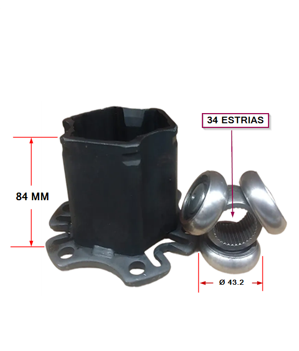 JUNTA HOMOCINETICA VW BORA / SHARAN (LADO CAJA)  -ESTRIAS INTERIOR :34  (SEGURO INTERIOR )