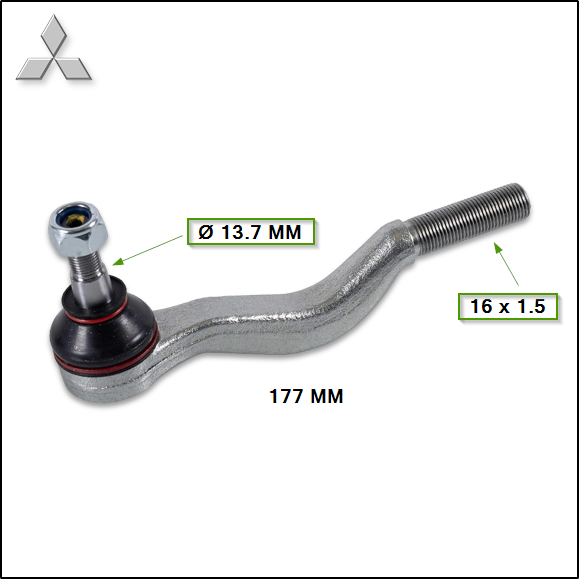 EXTREMO DE DIRECCIÓN INT MITSUBISHI L-200 00/... /HYUNDAI GALLOPER (M16X1.5-206MM)