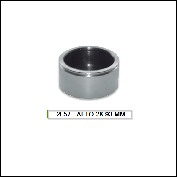 PISTON DE FRENO DEL. CHEVROLET 400/CHEVY 69/...- FORD FALCON/FAIRLANE - DODGE POLARA/CORONADO - RENAULT/IKA TORINO - Ø 57 - ALTO 28.93 - BENDIX
