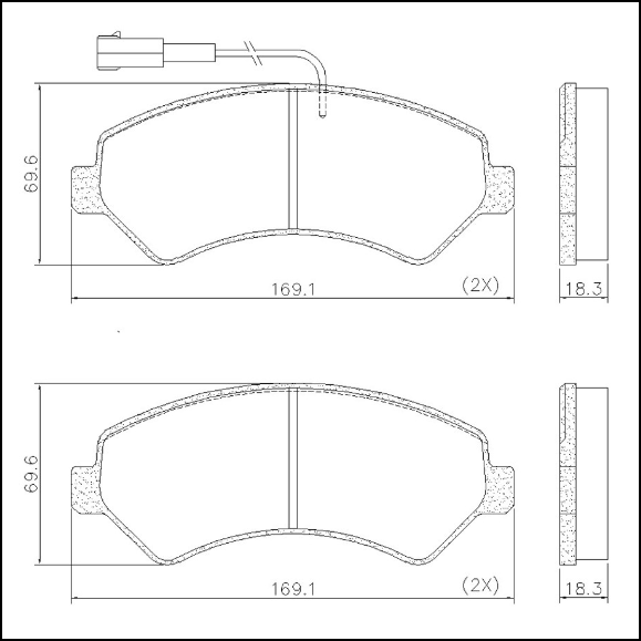 PASTILLA DE FRENO DEL FIAT DUCATO MAXI - PEUGEOT BOXER 06/11 - CON SENSOR
