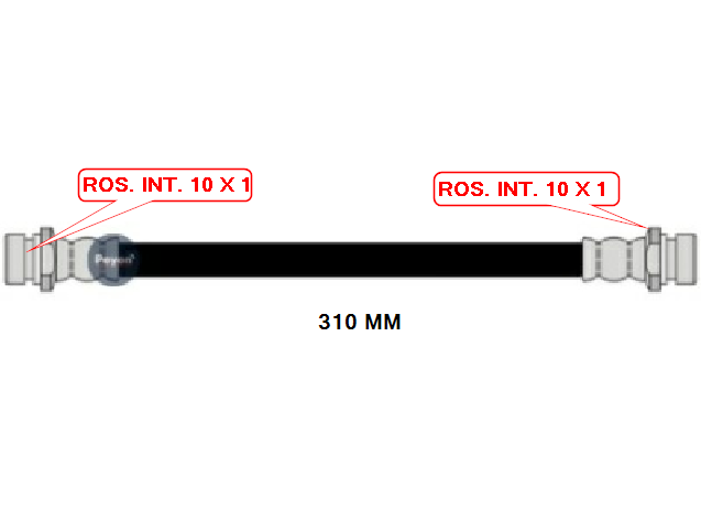 FLEXIBLE DE FRENO TRAS. - FIAT TORO 07/09 DOBLO 07/... 310 MM