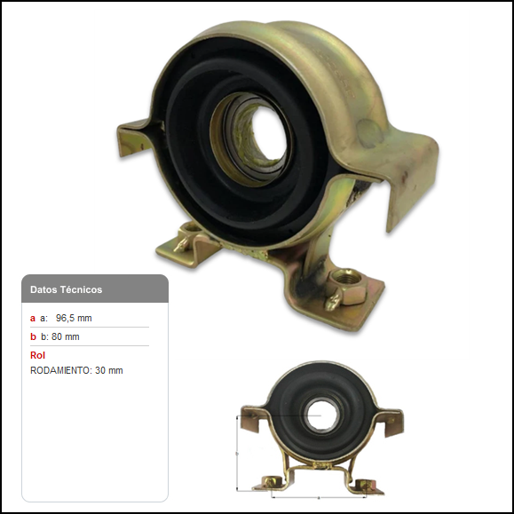CENTRO DE CARDAN ISUZU LUV 4X2 - ROD. Ø 30MM