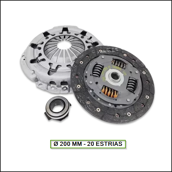 KIT DE EMBRAGUE P-D-C - FIAT ARGO - CRONOS - MOBI  MOTOR 1.3 200MM  20 ESTRIAS