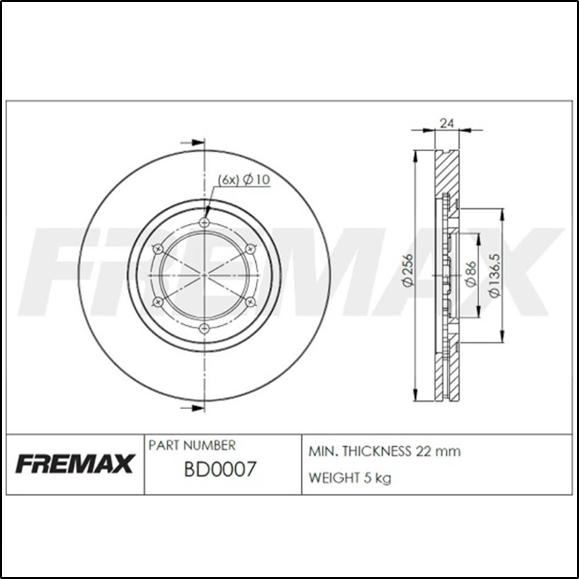 DISCO DE FRENO DEL KIA SPORTAGE 2WD/4WD 97/... (VENTILADO)