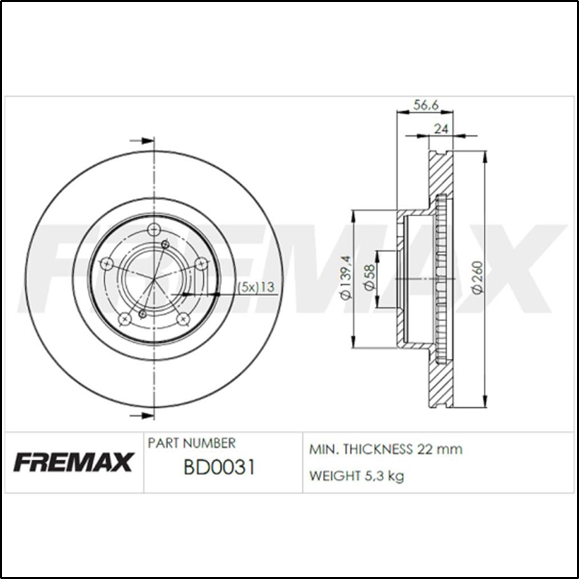 DISCO DE FRENO DEL SUBARU LEGACY(|) (1.8--2.0-2.2-4WD-VENTILADO)/IMPRESA (1.6-1.6 4WD)