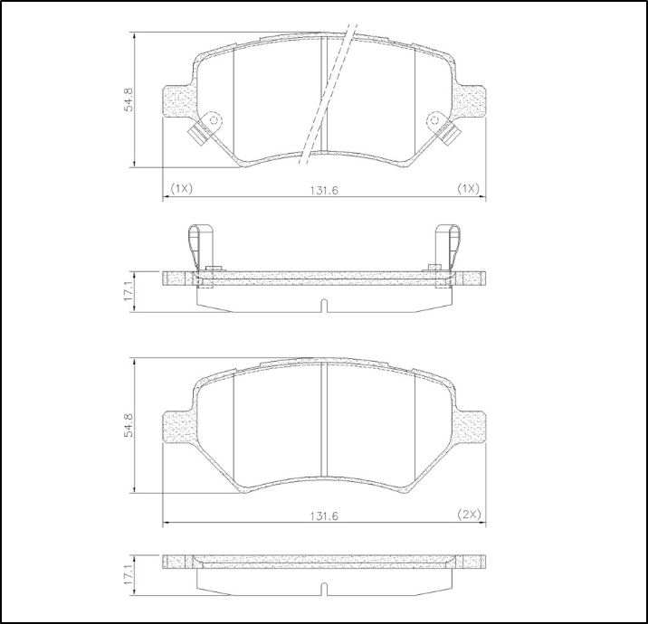 PASTILLA DE FRENO DEL CHERY TIGGO 08/22 /FULWIN 12/22 /LIFAN X-60 13/... SIN SENSOR